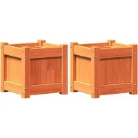 vidaXL Jardinières 2 pcs cire marron bois de pin massif