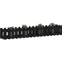 vidaXL Lit surélevé design lattes noir 200x30x30 cm pin massif