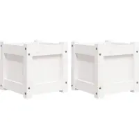 vidaXL Jardinières 2 pcs blanc bois de pin massif