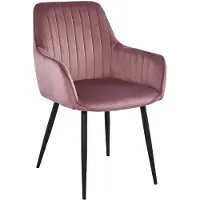 Leobert Chaise - - Solden - Velours Rose/Pieds Noirs