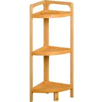 Kesper Étagère d'angle en bambou – 3 étagères – Étagère gain de place pour la salle de bain, la cuisine ou le couloir – 23 x 23 cm – Hauteur : 70 cm – Naturel – 19439