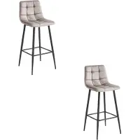 Leobert Hocker ARCETO - velours beige foncé / pieds noirs x 2