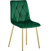 Leobert Chaise - - Libra - Velours Vert Foncé/Pieds Dorés - 45 X 54 X 86,5 Cm