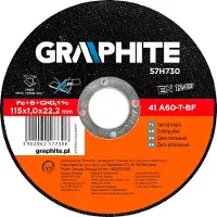 Graphite Molette métallique 115 x 1,0 x 22,2 mm, 41 A60-T-BF, INOX