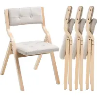 Vevor Chaise pliante en bois avec coussin