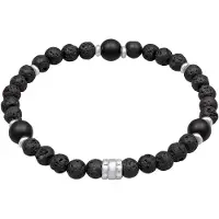 KUZZOI Bracelet 'Onyx' noir / argent