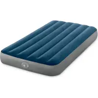 Intex Matelas gonflable avec pompe, dimensions 99 x 191 x 25 cm, couleur bleu foncé et gris
