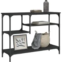 vidaXL Table console avec étagères noir 100x35x75 cm