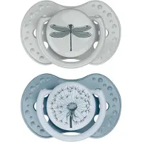 Difrax Tétine Dynamic Botanic Bleu - Vert 18 mois et + 2 pc(s) Tétine(S)