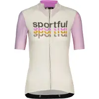 Sportful Supergiara Logo 2 Short Sleeve Jersey Beige L Femme