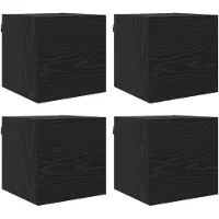 vidaXL Étagère murale pour téléviseur, 4 pièces, chêne noir, 30,5 x 30 x 30 cm