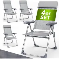 Casaria 4x Chaise de jardin 57 x 109 cm pliable en aluminium