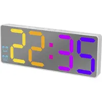 Nuvance digital alarm clock - horloge led - double alarme - activation du son - blanc - 16 x 6,2 x 2,5 cm