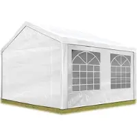TOOLPORT Tente de réception 3x4 m pavillon Blanc bâche PE 350 N imperméable Tente de Jardin