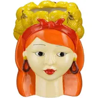 Mica Decorations Funny Cache-pot Intérieur - H25 x Ø20 cm - Dolomite - Jaune