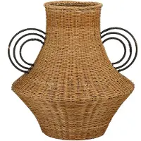 Mica Decorations Vase de décoration Fabiola - H43 x Ø30 cm - Rotin - Marron