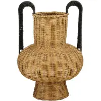 Mica Decorations Loulou Vase Décoratif - H42 x Ø40 cm - Rotin - Marron