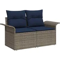 vidaXL Ensemble de canapés de jardin , 10 pièces, gris, en polyrotin