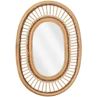 Mica Decorations Miroir mural ovale - L59 x L40 x H3 cm - Rotin - Marron clair