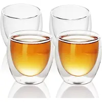 Intirilife Double Walled Thermo Glass Set 200-300 Ml Tea Glass Coffee Glass Latte Macchiato