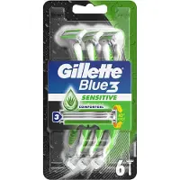 Gillette Rasoir jetable Blue3 Sensitive, 6 pièces,