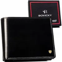 Rovicky Grand portefeuille en cuir naturel pour homme -