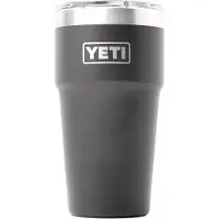 Yeti Rambler Stackable Cup 20oz Mag Slider Lid, Charcoal Grey, tasse thermos empilable avec couvercle, 591 ml