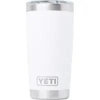 Yeti Rambler Tumbler Cup 20oz Mag Slider Lid, White, tasse thermos avec couvercle, 591 ml