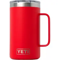 Yeti Rambler Stackable Mug 2.0 24oz Mag Slider Lid, Rescue Red, mug thermos empilable avec couvercle, 710 ml