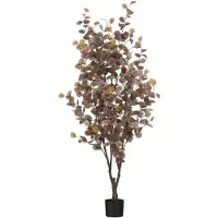Mica Decorations Plante Artificielle Eucalyptus en Pot de Fleur - H180 x Ø80 cm - Bronze