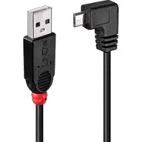 Lindy 2m USB 2.0 Cable - Type A to Micro-B Cable, 90 Degree Right Angle
