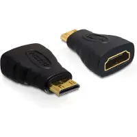 DeLOCK 65244 - Connecteur HDMI mâle 19 broches - Connecteur HDMI femelle 19 broches - Noir