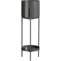 Mica Decorations Colyn Pot de Fleurs sur Pieds ¿ Pot de Fleurs ¿ Pot de Fleur Intérieur ou Extérieur ¿ Support pour Plantes en Fer ¿ Pot Plante H60 x Ø19 cm ¿ Noir