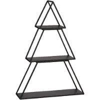 Mica Decorations Présentoir en forme de Sapin - L50 x l14 x H71 cm - Métal - Noir