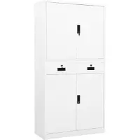 vidaXL Armoire de bureau Blanc 90x40x180 cm Acier