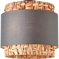 Eglo Plafonnier Waterlilly rotin avec tissu gris