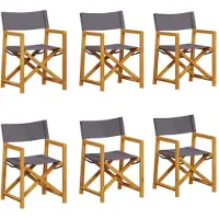 vidaXL Chaises de jardin pliantes 6 pcs. Tissu gris foncé