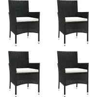 vidaXL Ensemble de jardin 5 pièces avec coussins Noir Poly Rattan