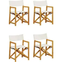 vidaXL Chaises de jardin pliantes 4 pcs. Tissu blanc crème