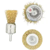 Kraftmann 50903 Jeu de brosses métalliques pour perceuses, 3 pièces