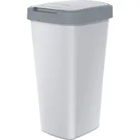 Prosperplast Corbeille à papier 25 litres KEDEN COMPACTA Q - coloris frêne avec cadre gris clair