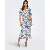 JDY Robe-chemise 'JDYStarr' bleu roi / blanc