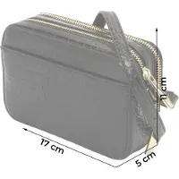 Ted Baker sac à épaule bandoulière Stina Double Zip Croc Effect Mini Camera Bag Black noir