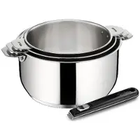 Lagostina Série de 3 casseroles inox 16/18/20cm + poignée - - 012132600004 - salvaspazio