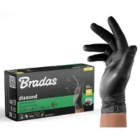 Bradas Diamond Nitrilhandschuhe Schwarz Grösse 10-11 (10, 11, XXL)