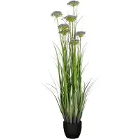 Mica Decorations Angélique ¿ Gazon Artificiel en Pot ¿ Fausse Plante Interieur ¿ Plantes Artificielles Interieur ¿ H150 x Ø45 cm ¿ Vert, Violet