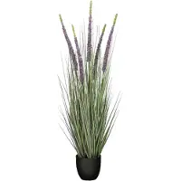 Mica Decorations Eremurus ¿ Gazon Artificiel en Pot ¿ Fausse Plante Interieur ¿ Plantes Artificielles Interieur ¿ H110 x Ø35 cm ¿ Vert, Violet