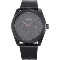 HUGO Montre à affichage analogique 'Bright Sport' gris / rouge foncé / noir