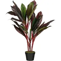 Mica Decorations Cordyline ¿ Plante Artificielle en Pot ¿ Fausse Plante Interieur ¿ Plantes Artificielles Interieur ¿ H90 x Ø70 cm ¿ Rouge