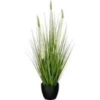 Mica Decorations Eremurus ¿ Gazon Artificiel en Pot ¿ Fausse Plante Interieur ¿ Plantes Artificielles Interieur ¿ H80 x Ø25 cm ¿ Vert, Blanc
